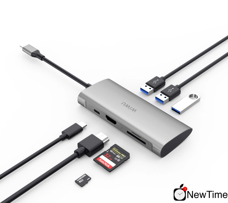 WiWU Alpha A731HP 7 in 1 USB-C Hub Gray